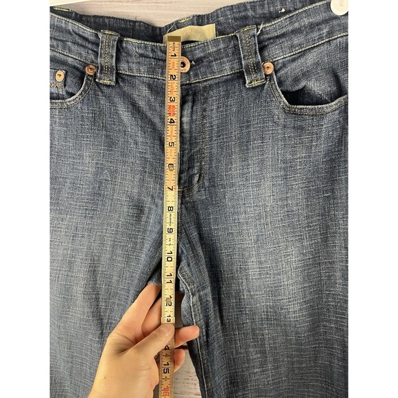 Department Of Peace Bootcut Jeans Womens 14 Blue Denim Cotton Stretch Dark Wash - Picture 6 of 10